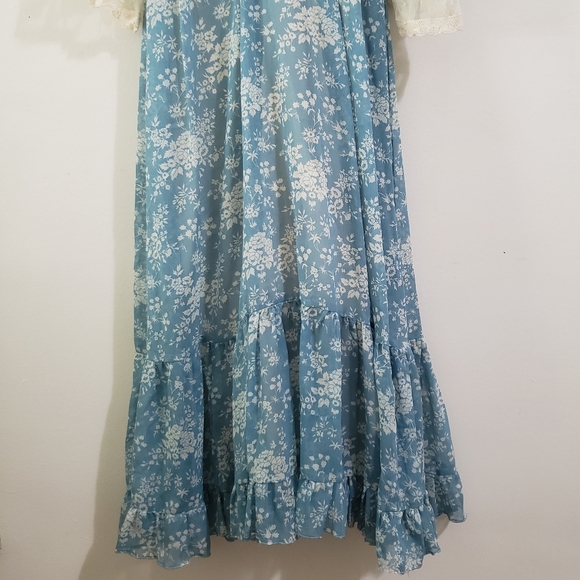 GUNNE SAX by Jessica Vintage 1970’s Blue Floral Dress. - Picture 3 of 12